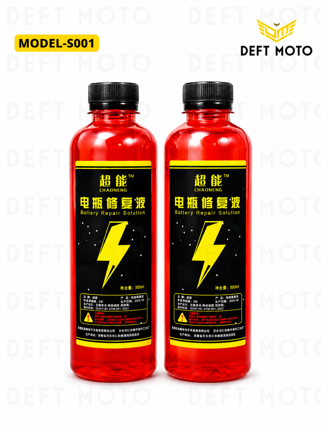 DEFT MOTO S001 Akkumulyatorni ta'mirlash va tiklash suyuqligi, 500 ml