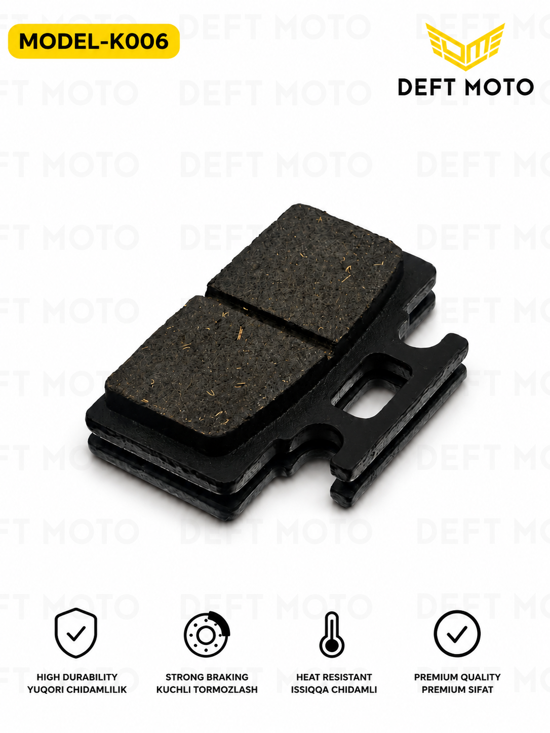 DEFT MOTO MODEL-K006 mototsikl uchun tormoz kolodkalari (2 dona to'plam)