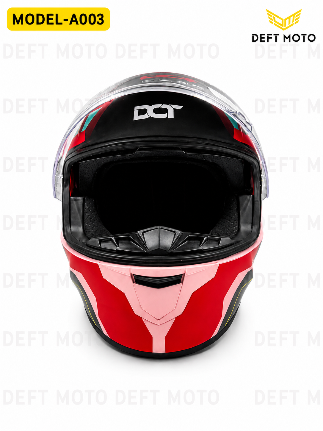 DEFT MOTO MODEL-A003 integral moto shlem, Dual Visor System, pushti-qizil rang - 3