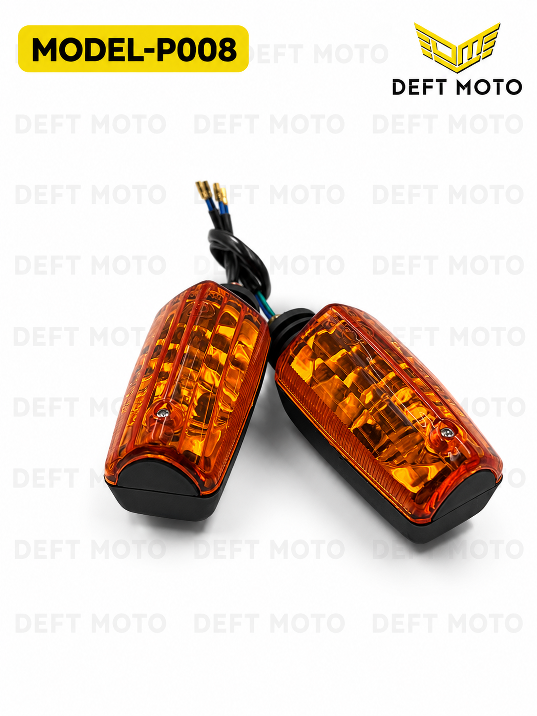 Mototsikl uchun burilish chiroqlari DEFT MOTO MODEL-P008, to‘q sariq, 2 dona - 3