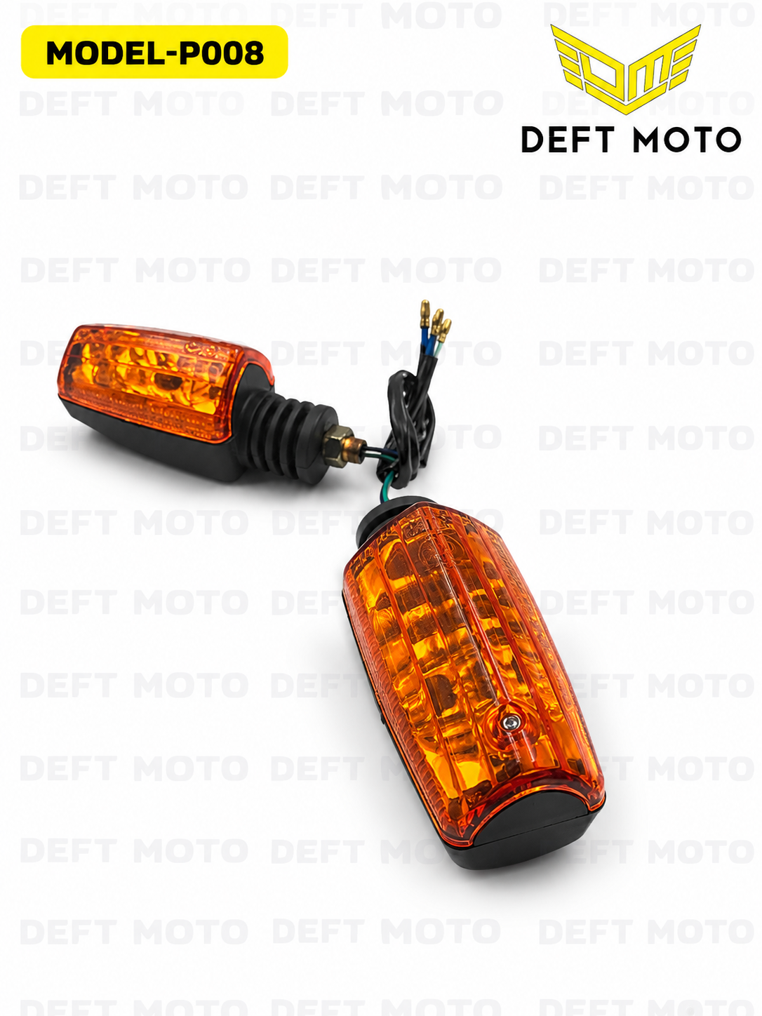 Mototsikl uchun burilish chiroqlari DEFT MOTO MODEL-P008, to‘q sariq, 2 dona - 4
